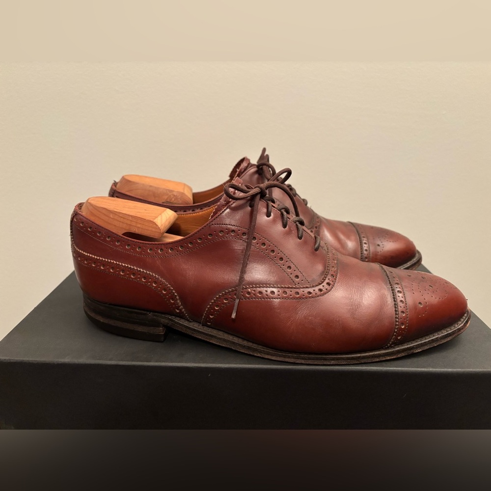 Tweed Leather Brogue Dress Shoes